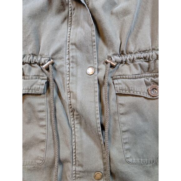 C'Esttoi Womens Army Green Vest Button Up/Zip Up Waist String Pockets Size M - Picture 4 of 4